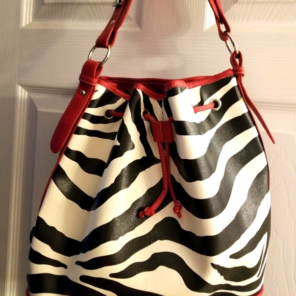 None Bags Vinyl Zebra Print Pocketbook Poshmark